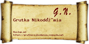 Grutka Nikodémia névjegykártya